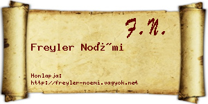 Freyler Noémi névjegykártya